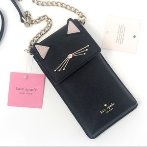 Kate Spade-Cat Leather Phone Crossbody Bag